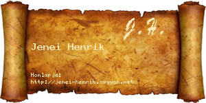 Jenei Henrik névjegykártya